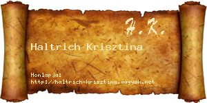 Haltrich Krisztina névjegykártya